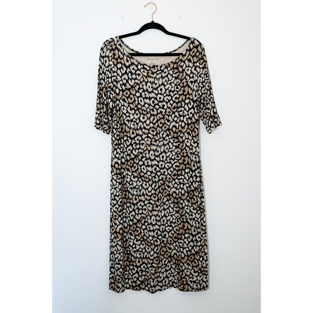 Talbots S‎ Midi Dress 3/4 sleeve animal print event